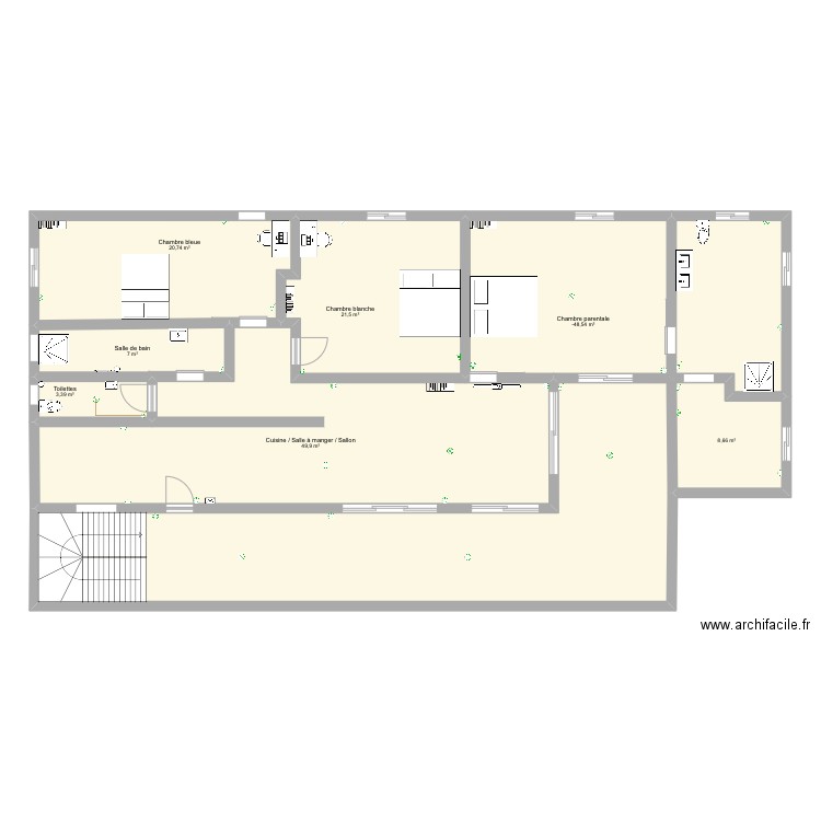 St-Joseph (1er étage). Plan de 7 pièces et 137 m2