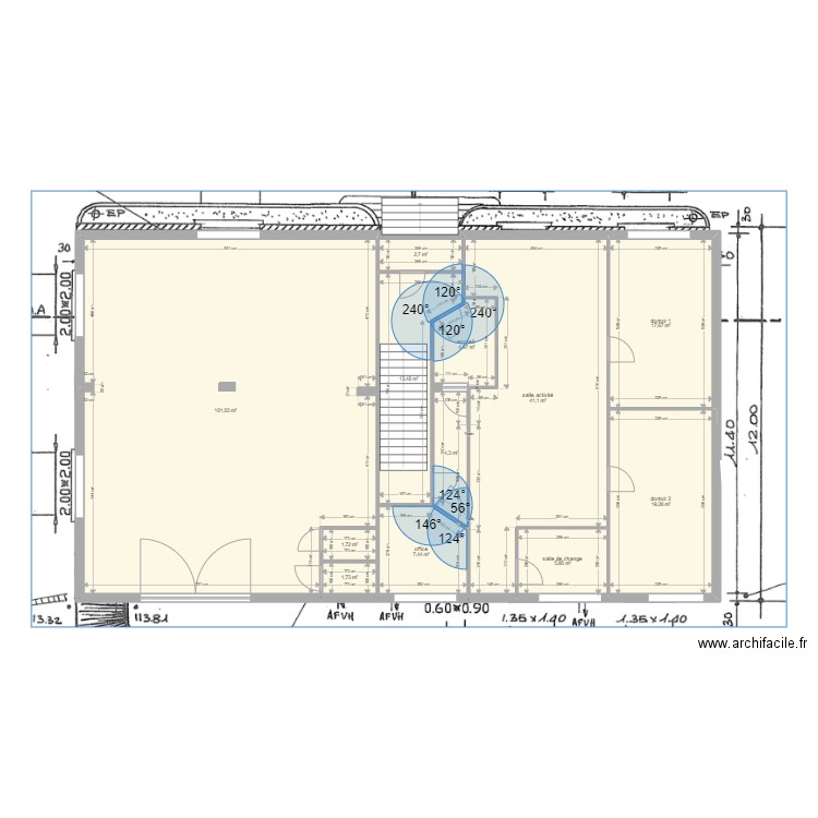 Louvre. Plan de 12 pièces et 221 m2