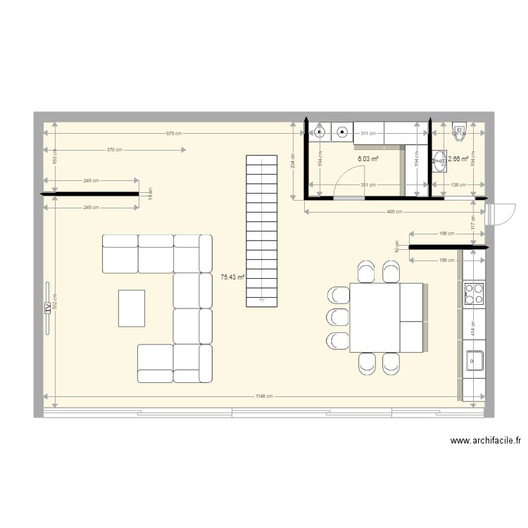 etienne bas1 escalier droit. Plan de 0 pièce et 0 m2