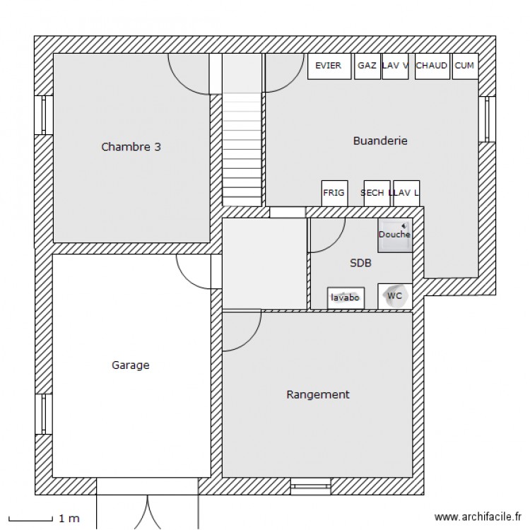 Maison bas - Plomberie. Plan de 0 pièce et 0 m2
