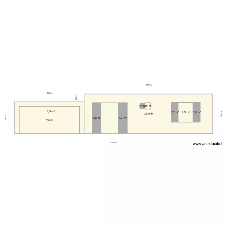 fa&ccedil;ade sud avant travaux. Plan de 
