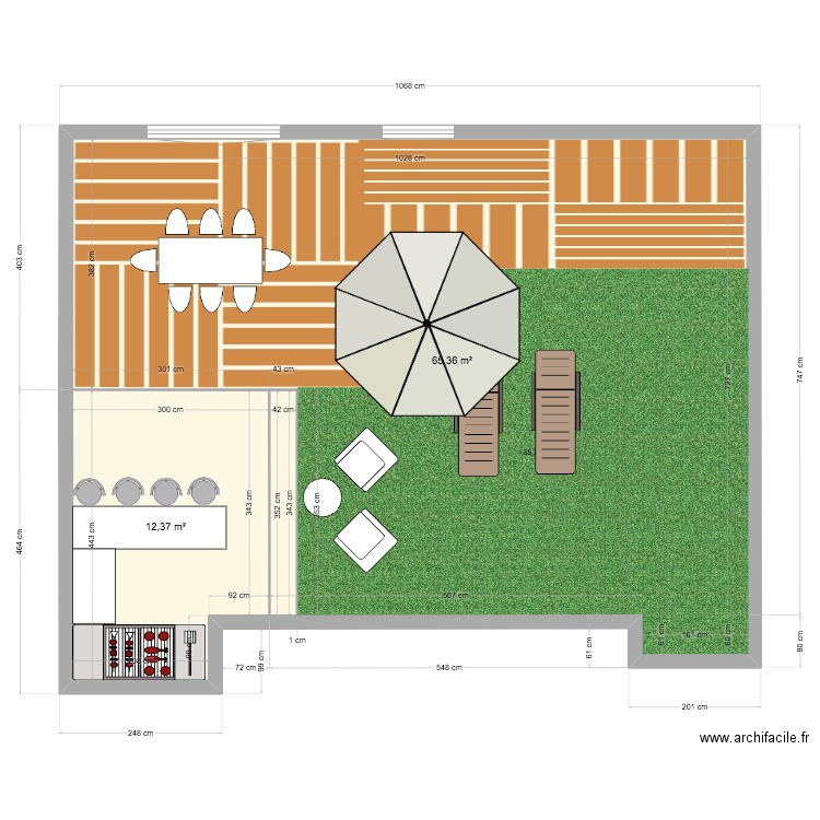 TERRASSE GIGI 2. Plan de 2 pièces et 78 m2