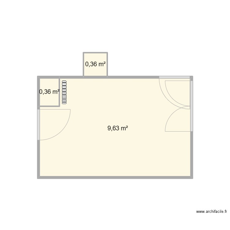 Cuisine. Plan de 3 pièces et 10 m2