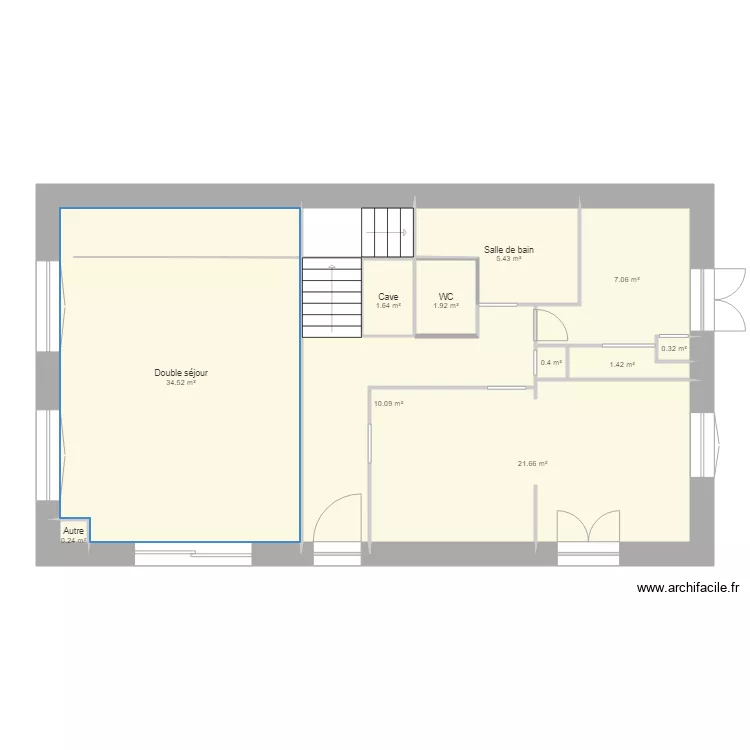 Maison rez de chauss&eacute;. Plan de 
