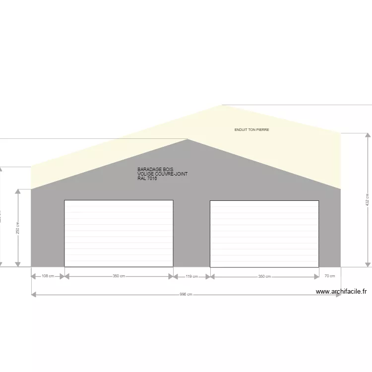 FACADE SUD. Plan de FACADE SUD. Plan de