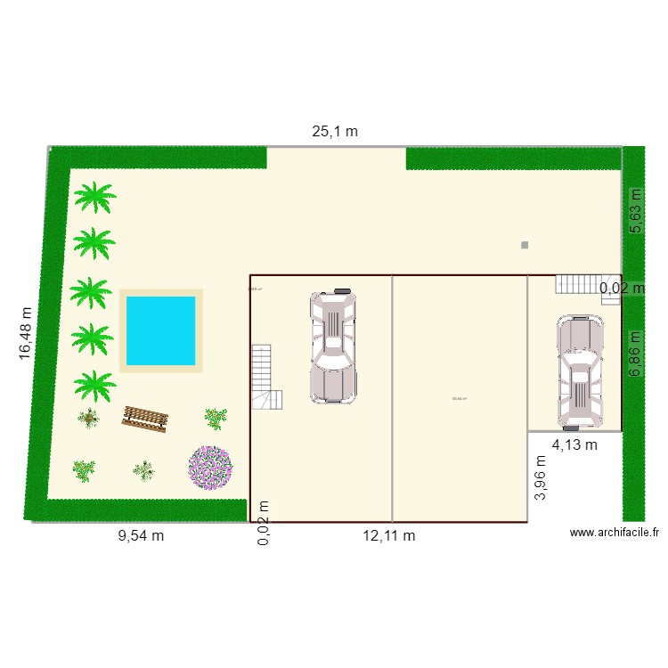 Plano surfaces Artola. Plan de 4 pièces et 398 m2