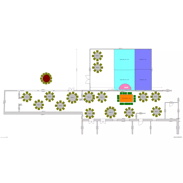 Salle 127-V1. Plan de 