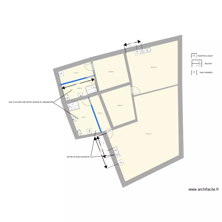 rions 1er plomberie. Plan de 