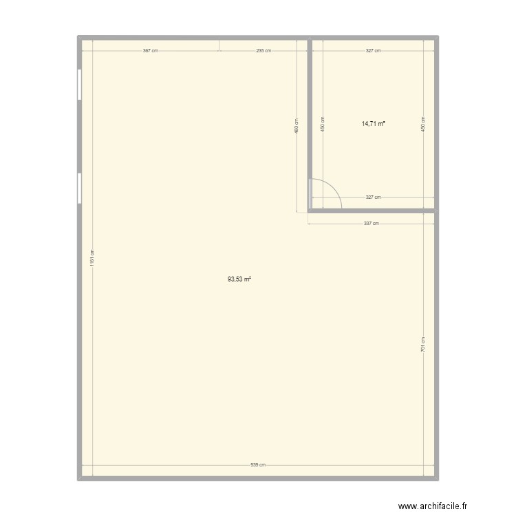 PLAN BUREAUX SERVON. Plan de 2 pièces et 108 m2