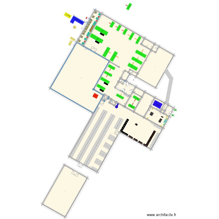 MODIFICATION CENTRALE 3. Plan de 22 pièces et 3345 m2
