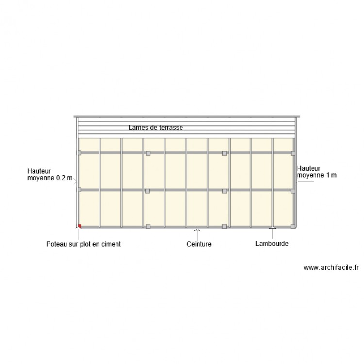 terrasse. Plan de 0 pièce et 0 m2