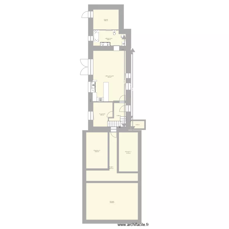 Rdch  Projectif 4 Petit Aulnay. Plan de 