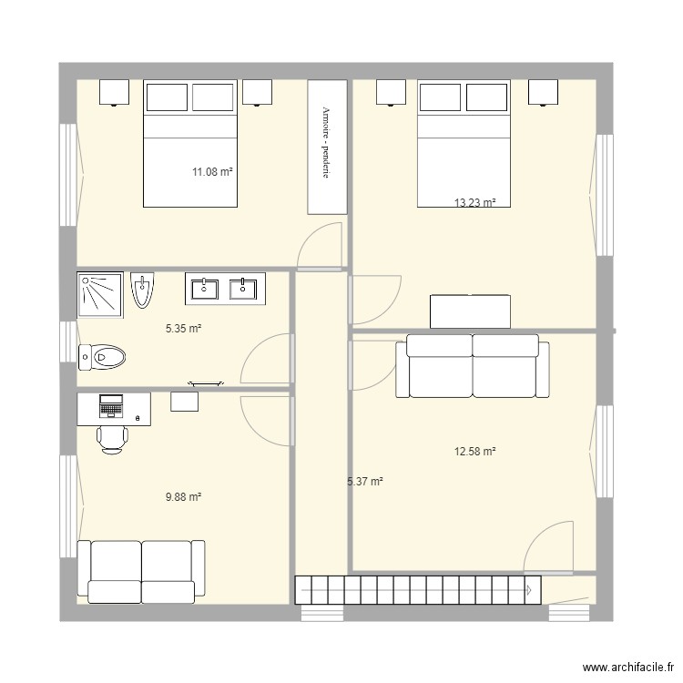 maison savigny étage existant. Plan de 0 pièce et 0 m2