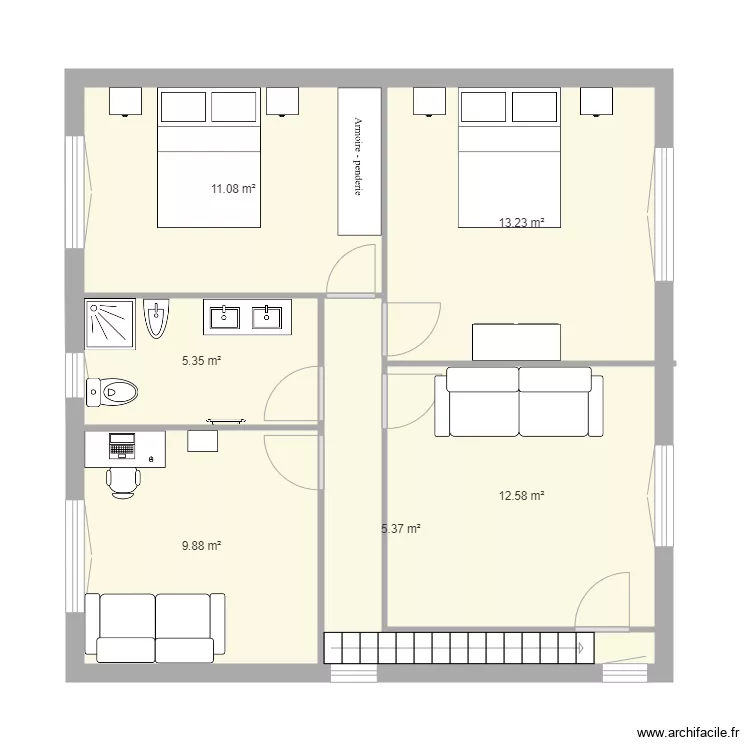 maison savigny &eacute;tage existant. Plan de 