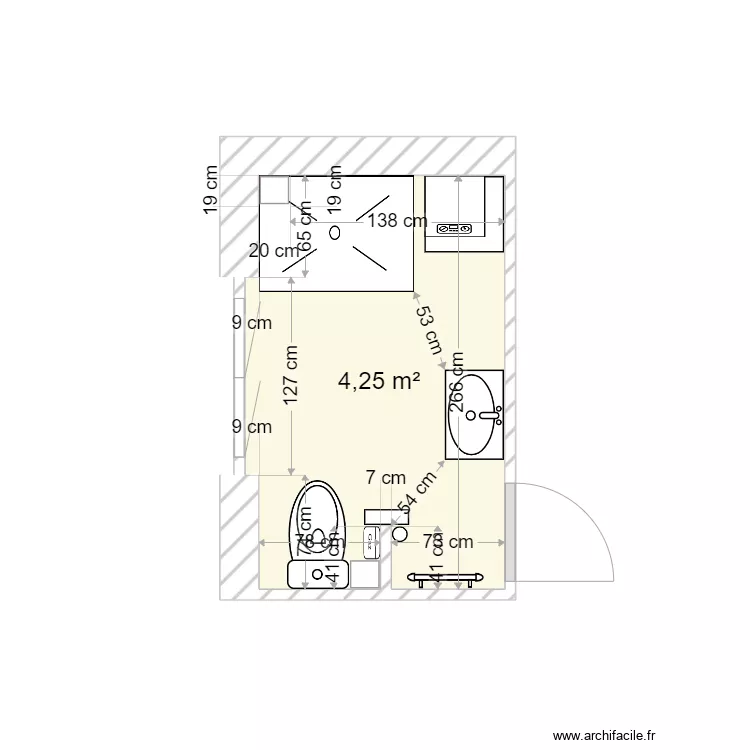 bois colombe sdb. Plan de 