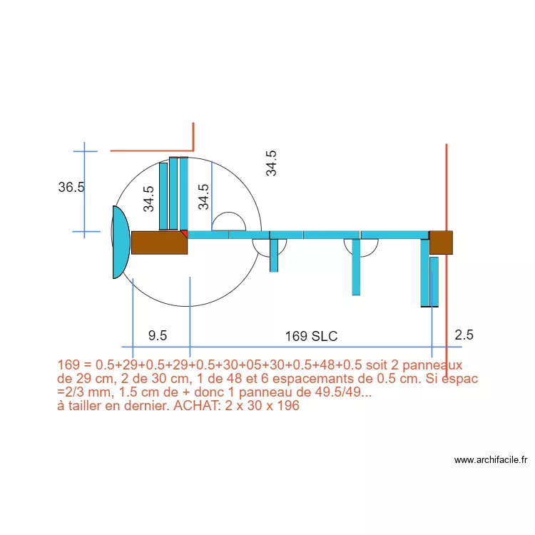 Porte intérieure garage. Plan de Porte intérieure garage. Plan de