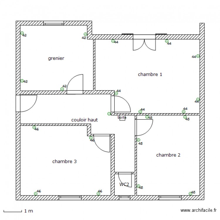 1er Etage prise de courant. Plan de 0 pièce et 0 m2