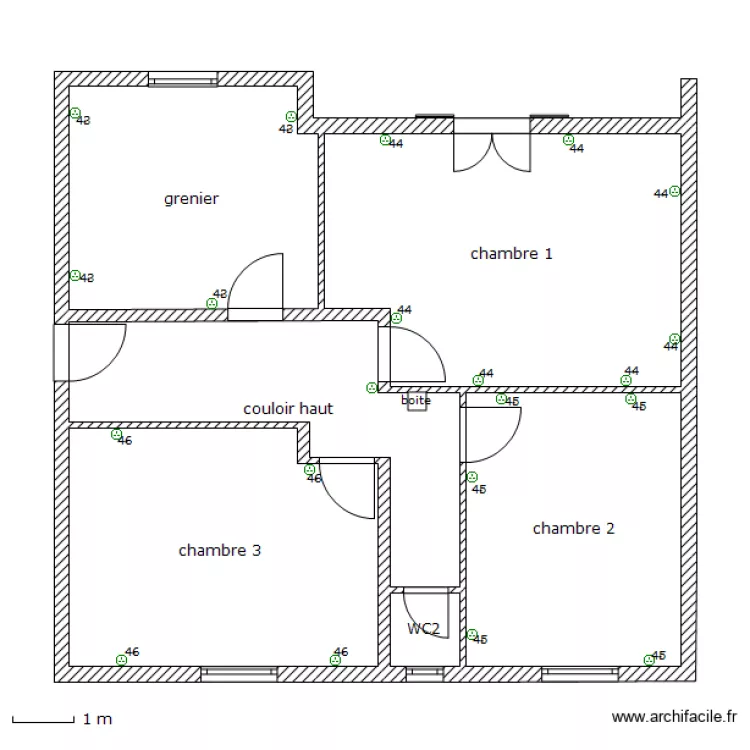 1er Etage prise de courant. Plan de 1er Etage prise de courant. Plan de