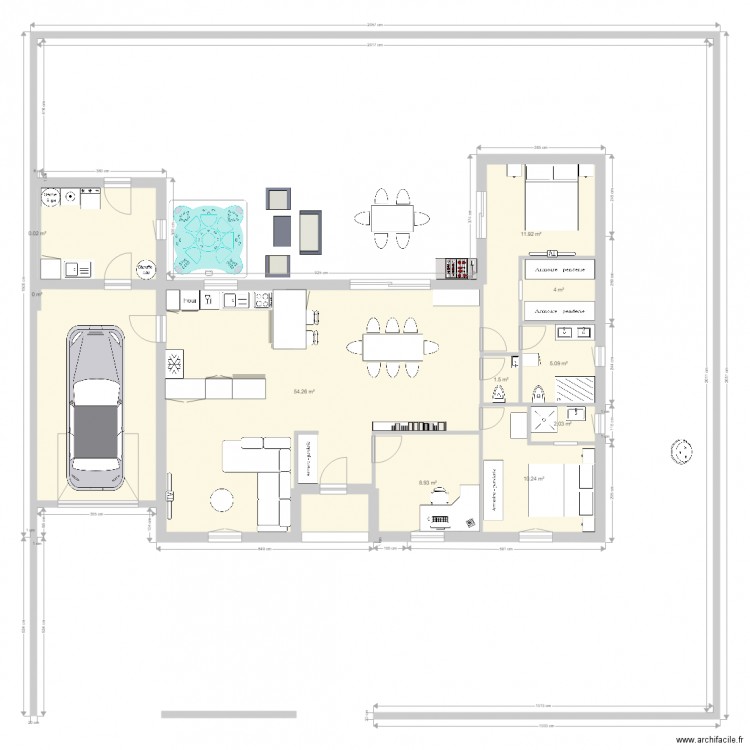 projet maison france 2. Plan de 13 pièces et 132 m2