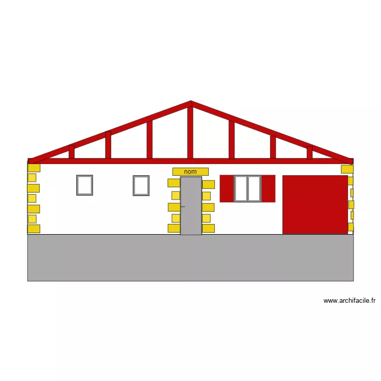 plan facade ouest. Plan de plan facade ouest. Plan de