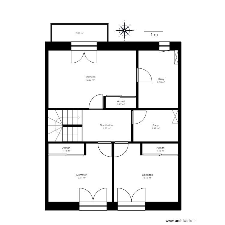 CR EL CLOS D ORDINO BLOC B CASA 8B ORDINO. Plan de 21 pièces et 124 m2