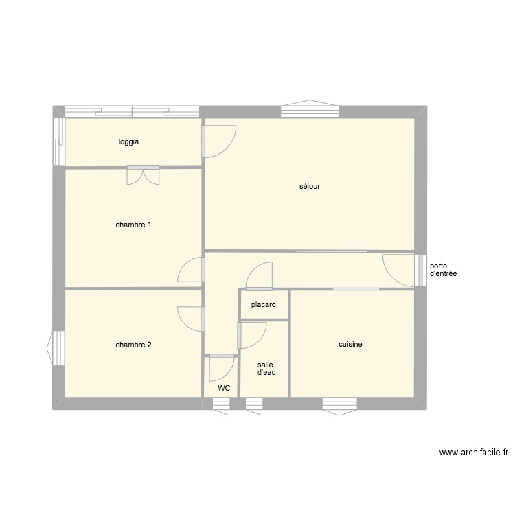 Le Mandine. Plan de 1 pièce et 28 m2