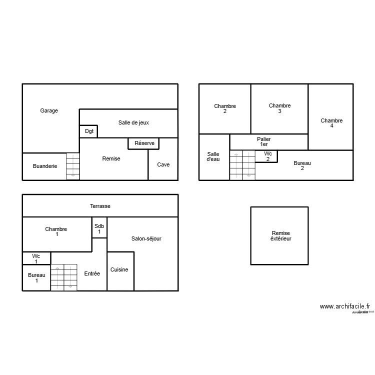 ERGUE GABERIC KERVEGANT. Plan de 14 pièces et 61 m2