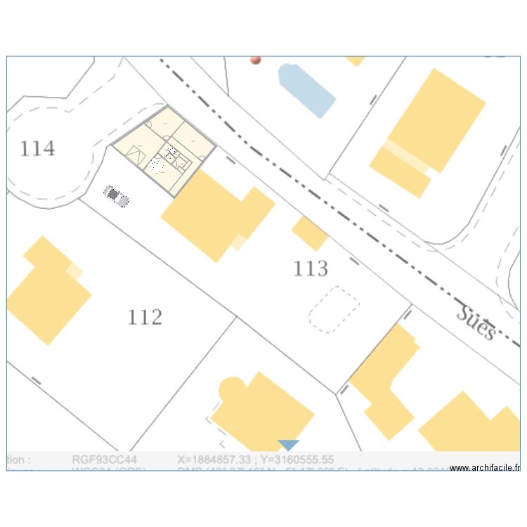 extension. Plan de 0 pièce et 0 m2