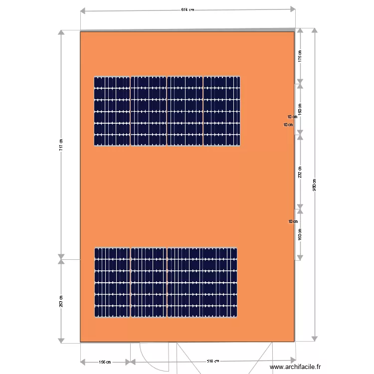 garage mur sud. Plan de 
