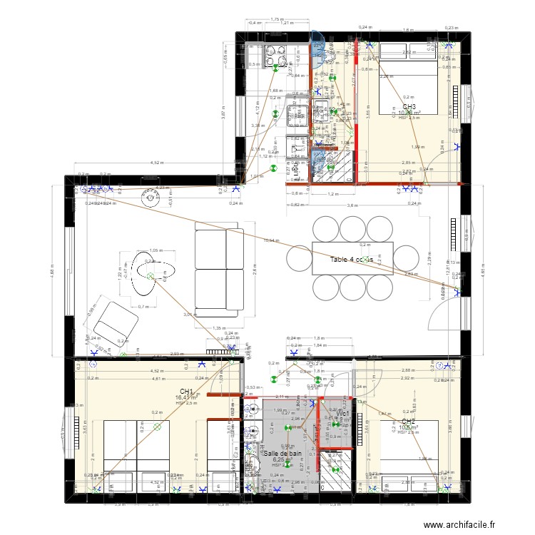 VDEF -W- Plan électrique. Plan de 0 pièce et 0 m2