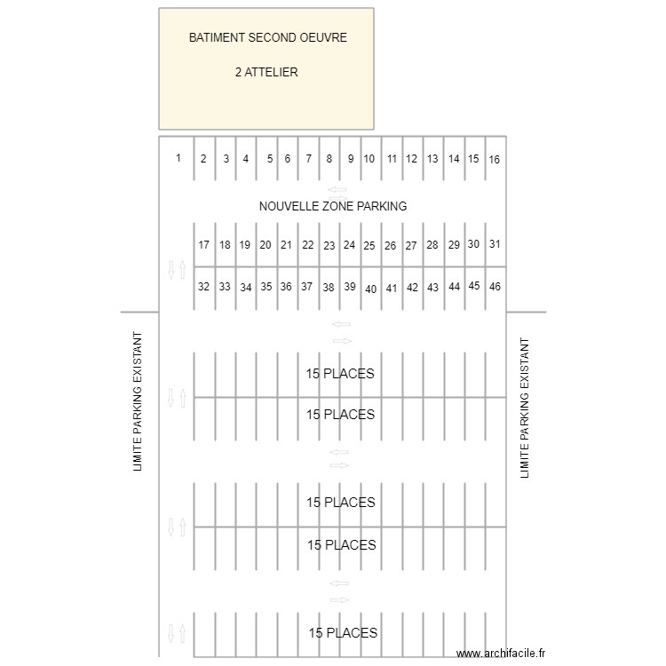 PARKING. Plan de 1 pièce et 348 m2