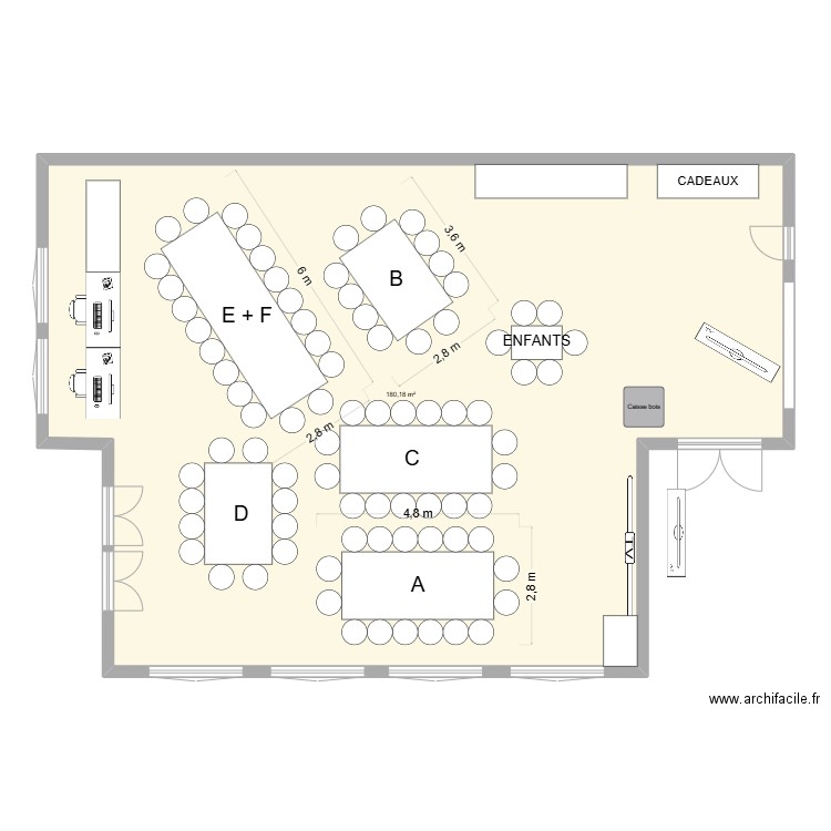 Plan mariage 3. Plan de 1 pièce et 180 m2