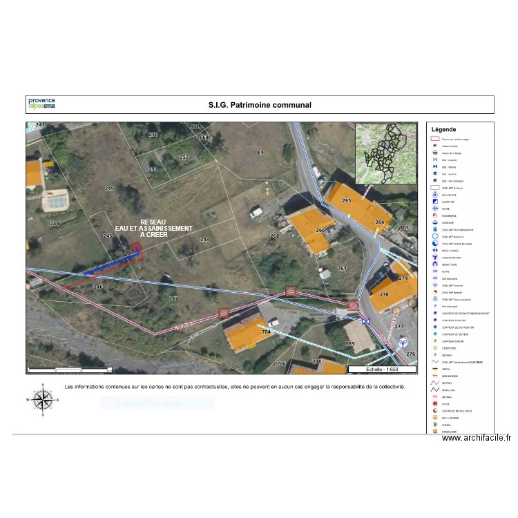 plan des réseaux à créer. Plan de 0 pièce et 0 m2