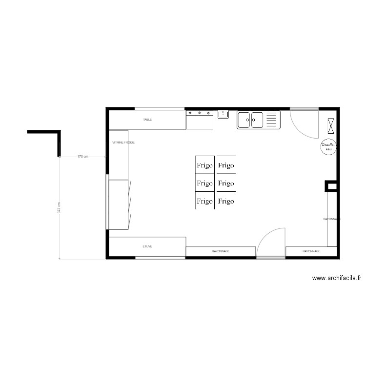 LAB 15 KIOSQUE DELIVERY. Plan de 2 pièces et 44 m2