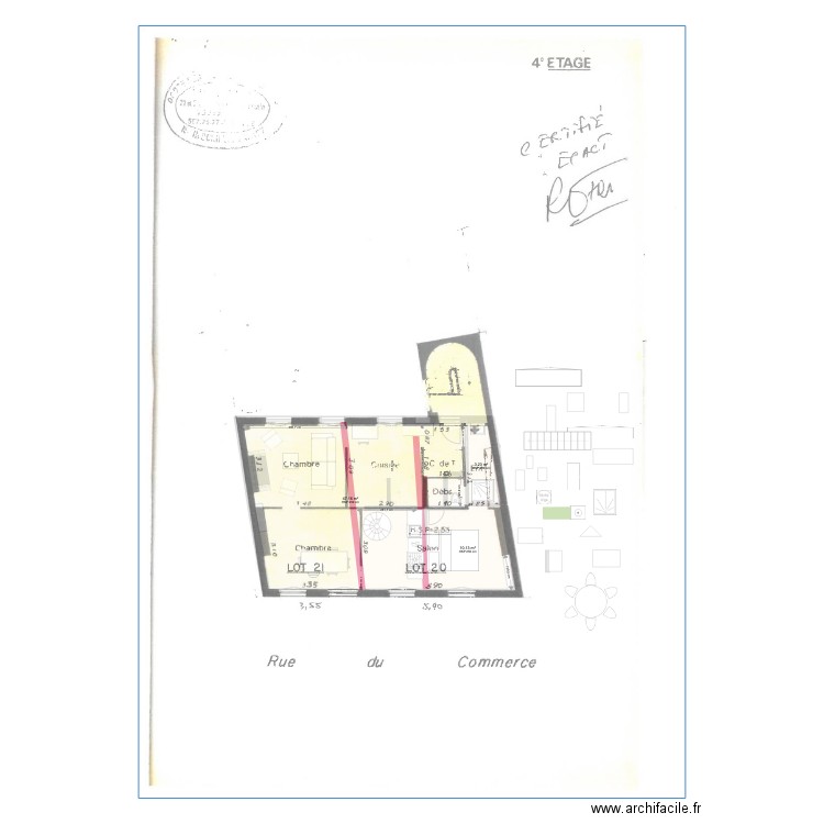 commerce v4. Plan de 10 pièces et 118 m2