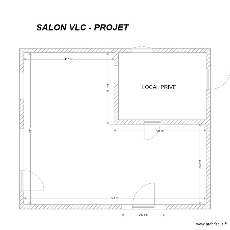 VLC - PROJET. Plan de 2 pièces et 58 m2