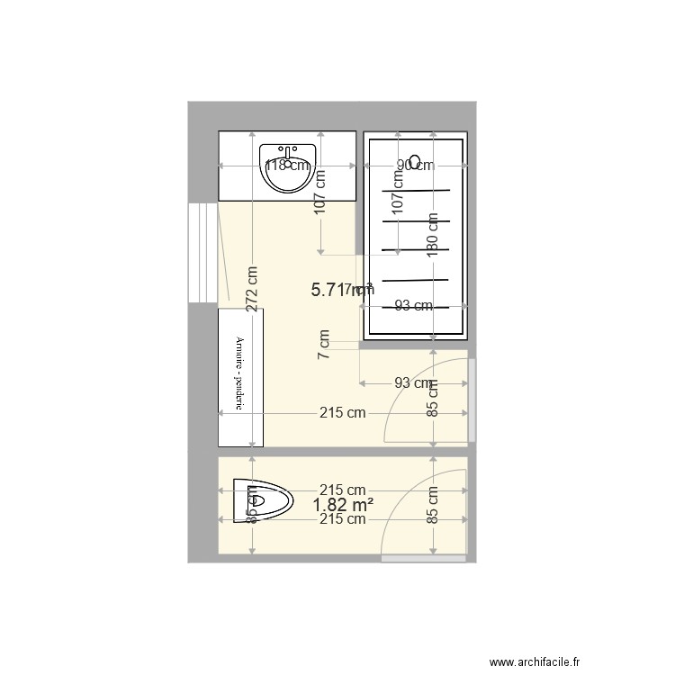 salle de bains. Plan de 0 pièce et 0 m2