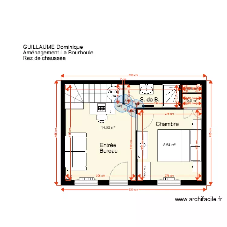 Garage Rez de chauss&eacute;e. Plan de 