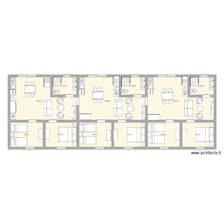 gites. Plan de 0 pièce et 0 m2