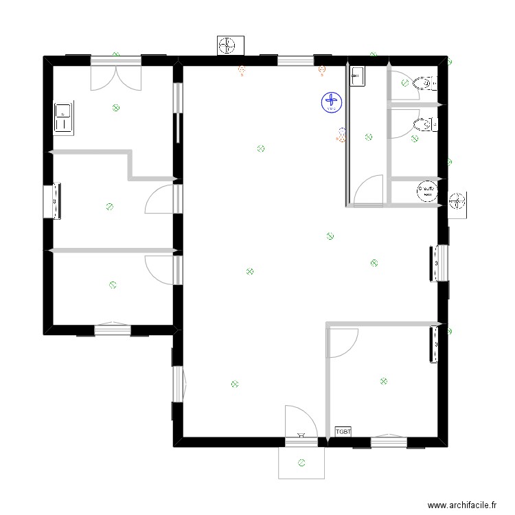 33600. Plan de 9 pièces et 96 m2