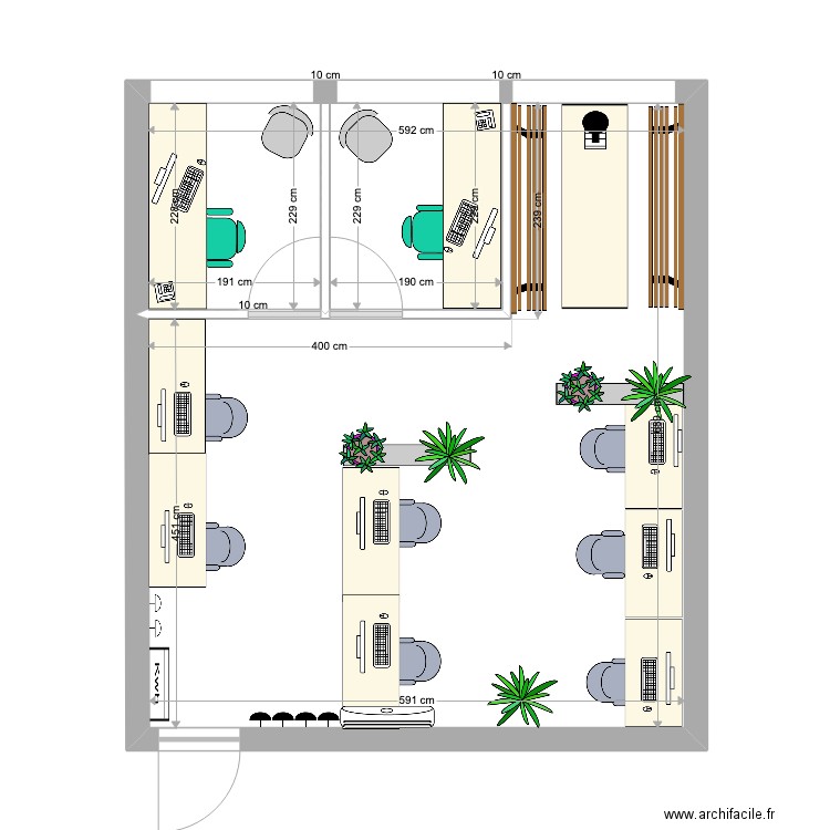 Bureau-nouveau-3bis. Plan de 1 pièce et 40 m2