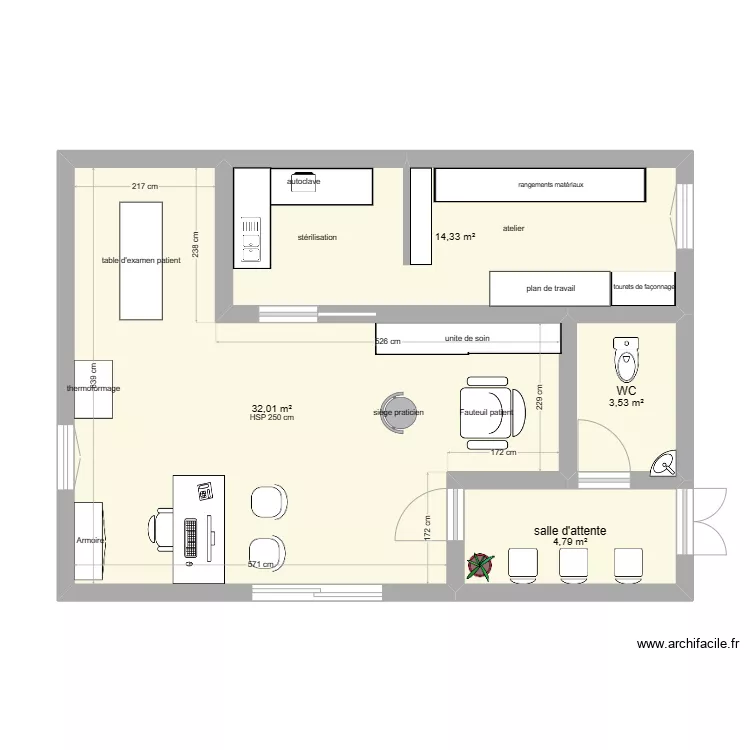 cabinet de podologie . Plan de cabinet de podologie . Plan de