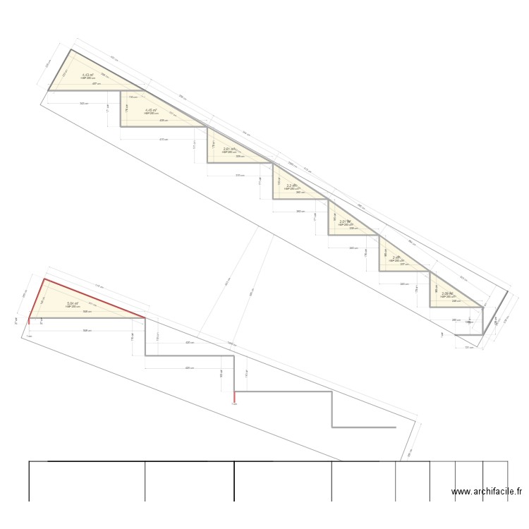 Plan limon escalier. Plan de 0 pièce et 0 m2
