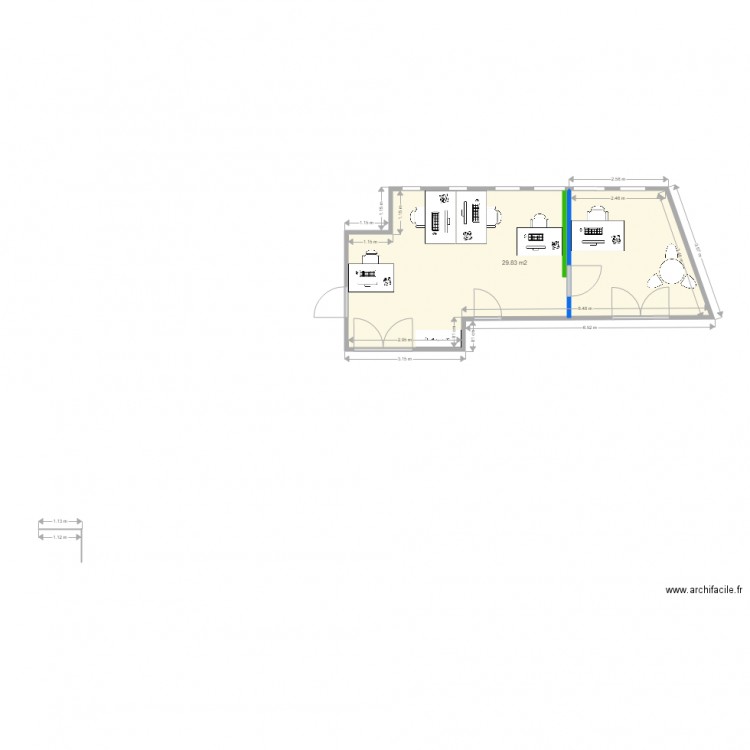 SMI L0402 - Sept 2022. Plan de 1 pièce et 30 m2