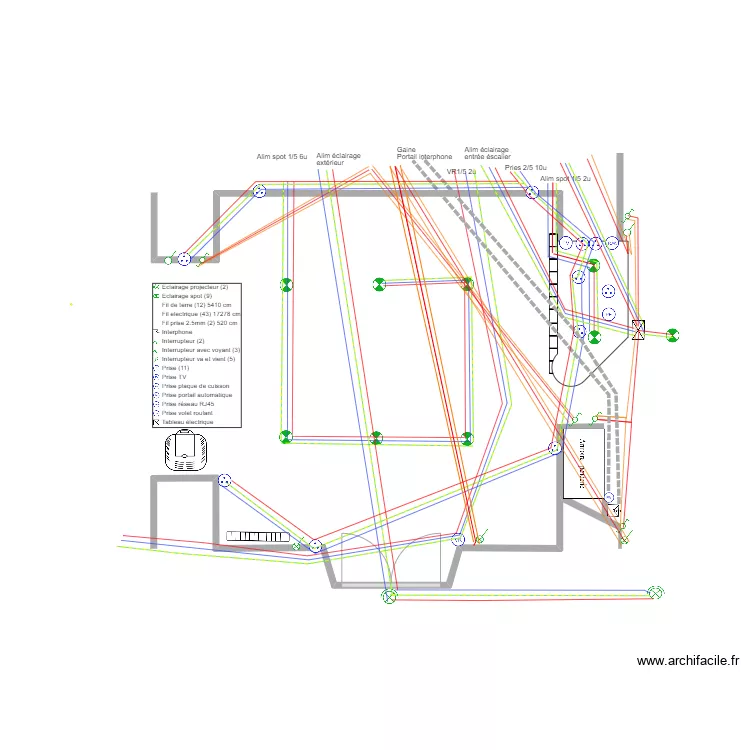 Plan electrique séjour. Plan de Plan electrique séjour. Plan de