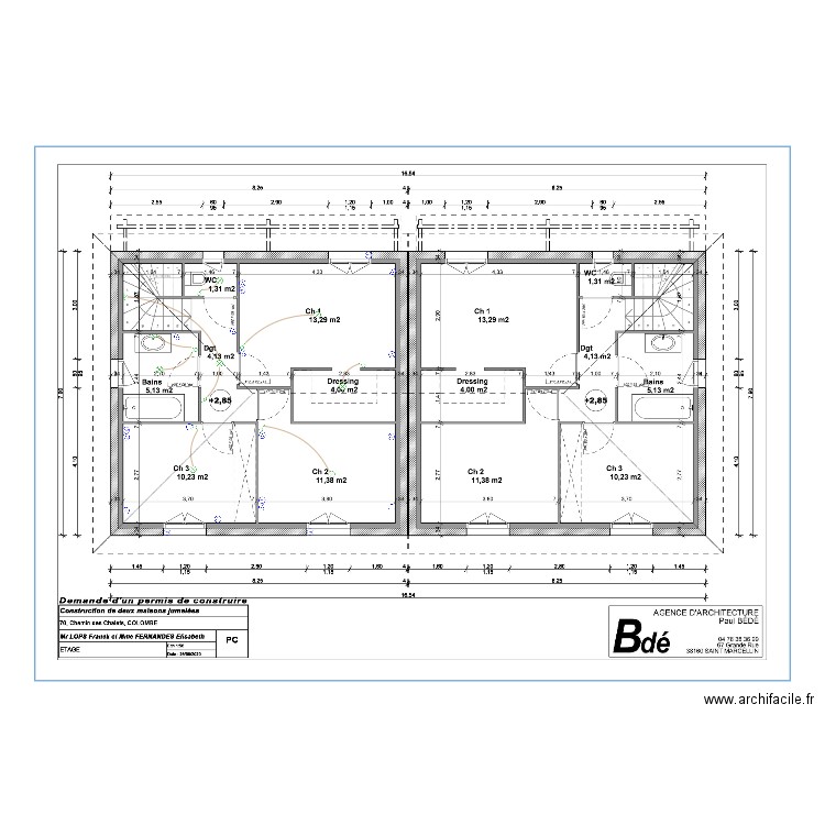 villas jumelées aprieux etage. Plan de 0 pièce et 0 m2