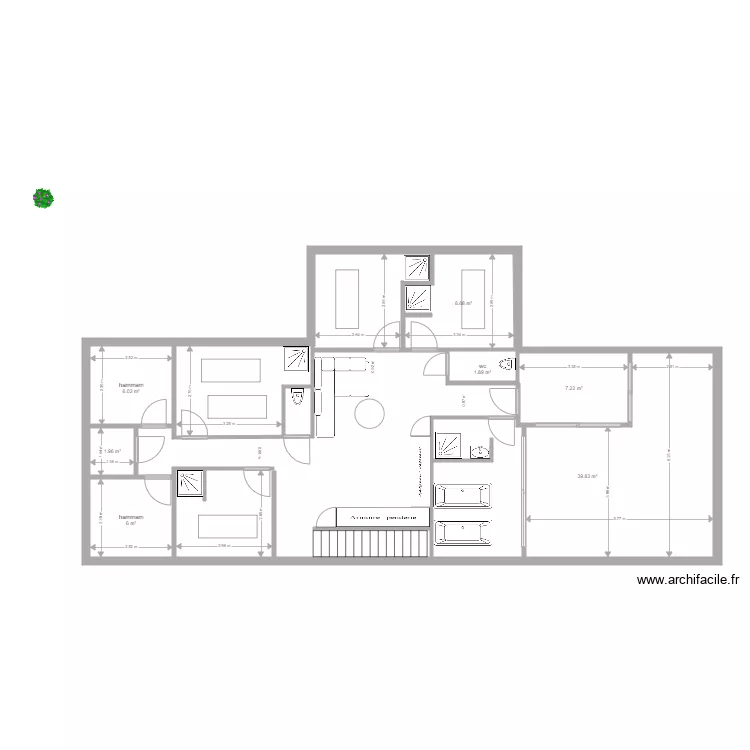 &eacute;tage salon esth&eacute;tique . Plan de 