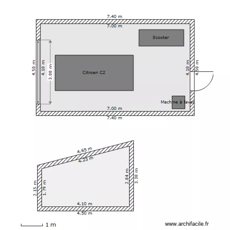 Garage Pignon Plan de masse V1. Plan de 