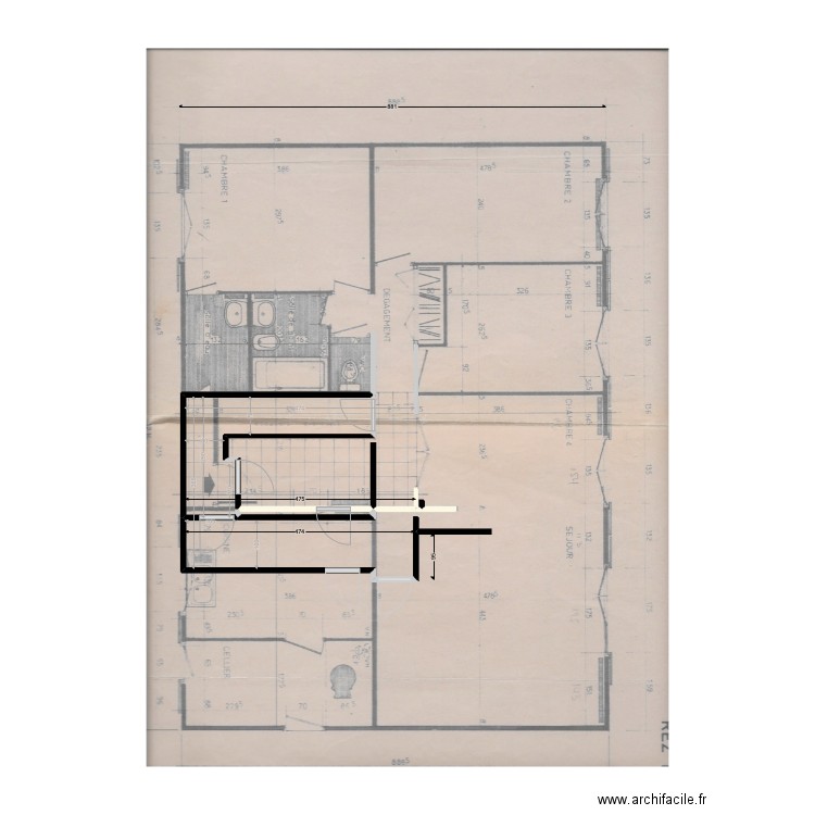 LECLERC SAGY 2. Plan de 2 pièces et 5 m2