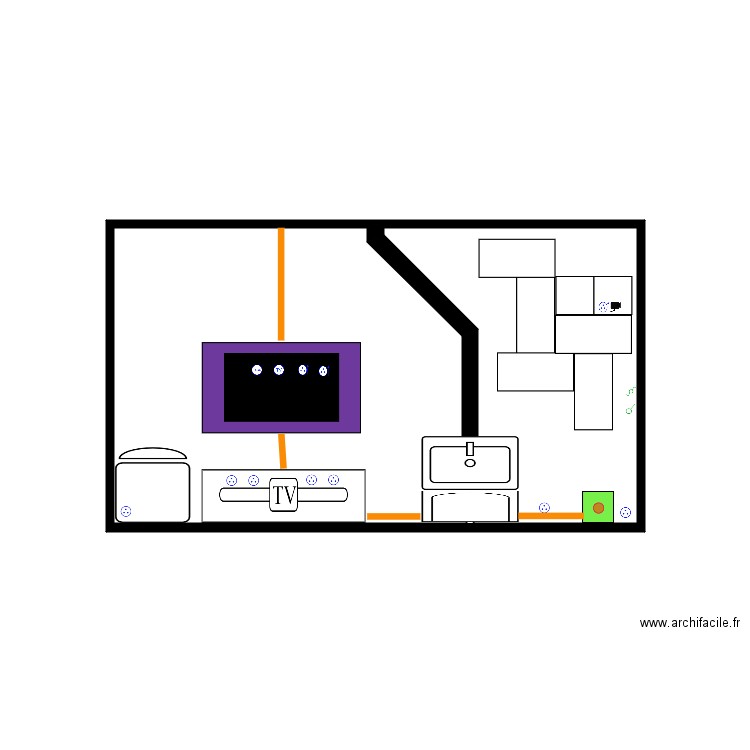 VUE SALON POELE. Plan de 0 pièce et 0 m2